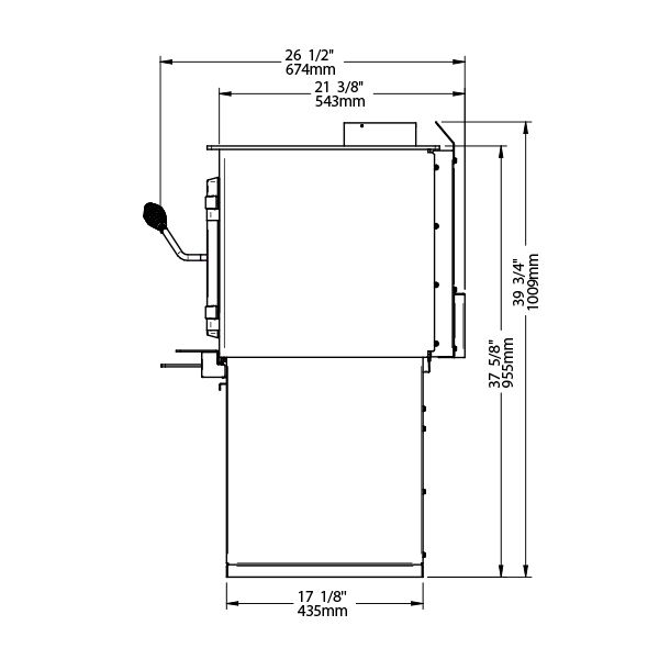 Drolet Deco Alto Wood Stove lifestyle/detail