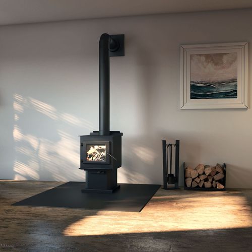 Englander Blue Ridge 100 N wood stove shown installed in a room setting