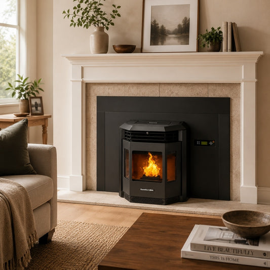 ComfortBilt HP22i pellet stove — living room lifestyle 1