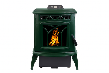 ComfortBilt HP75C pellet stove in Green — cast studio green