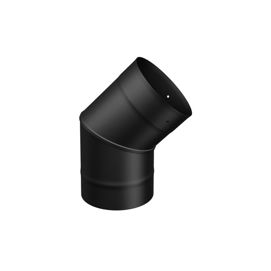 Drolet SP00090 45 degree elbow, 6 inch single-wall black stove pipe