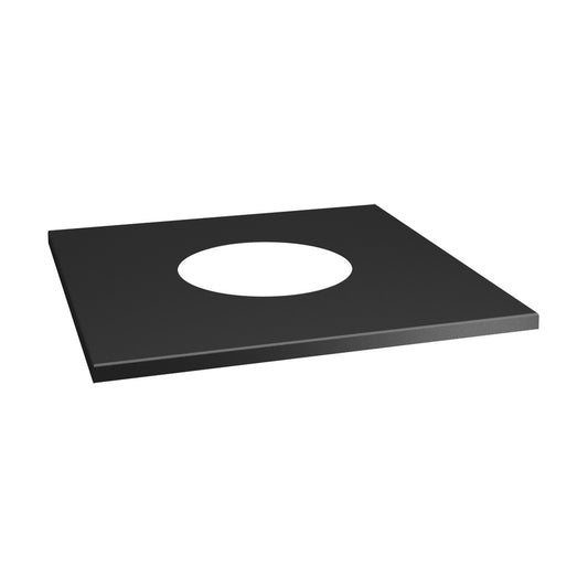 Drolet SP00170 black square wall trim collar, 6 inch