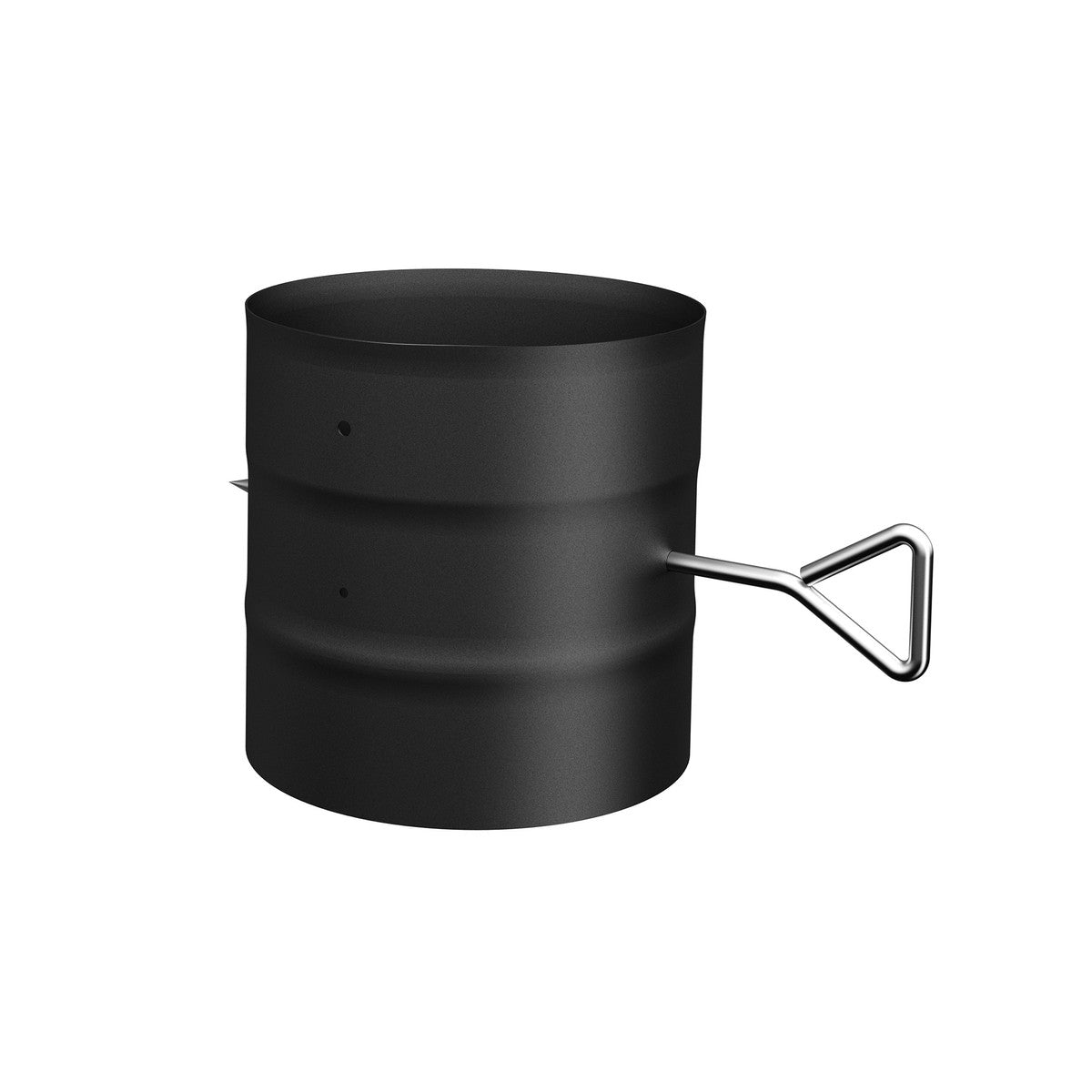 Drolet SP00190 6 inch single-wall black stove pipe section with damper