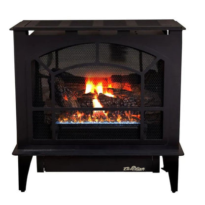Buck Stove Townsend II vent-free gas stove in black, front view