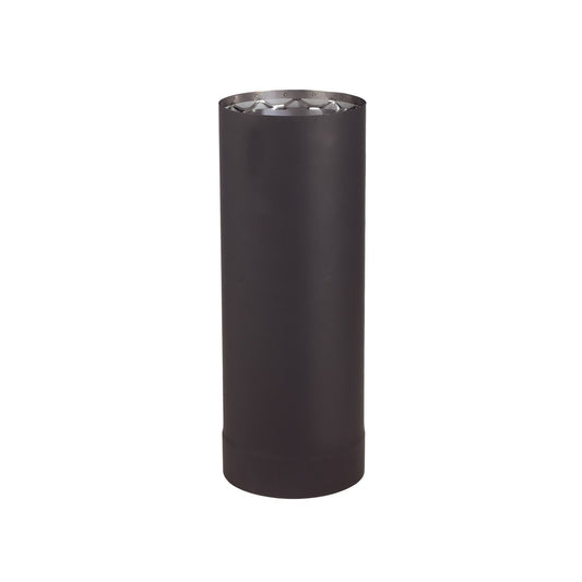 Vortex VOD0001 6 inch double-wall black stove pipe, 6 inch length