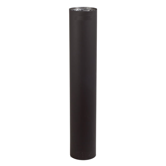 Vortex VOD0004 6 inch double-wall black stove pipe, 12 inch length