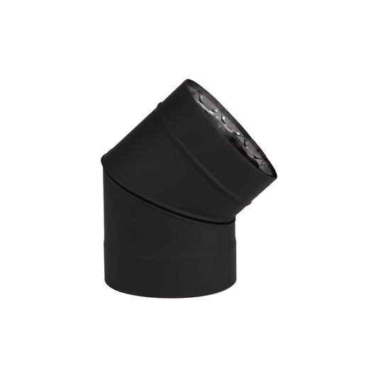 Vortex VOD0090 45 degree elbow, 6 inch double-wall black pipe