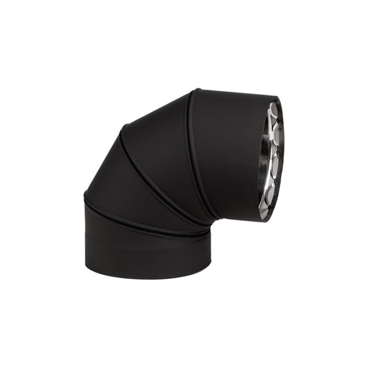 Vortex VOD0093 90 degree elbow, 6 inch double-wall black pipe