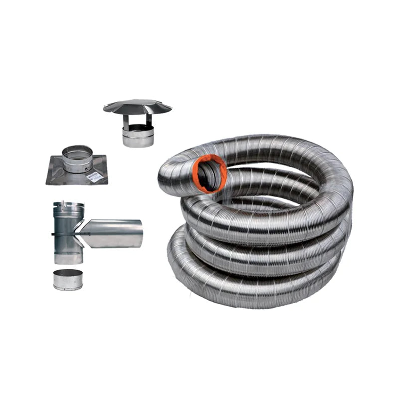 6 inch x 25 foot stainless steel flexible chimney liner kit
