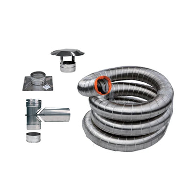 25' Stainless Flex Chimney Liner Kit 6" Flue