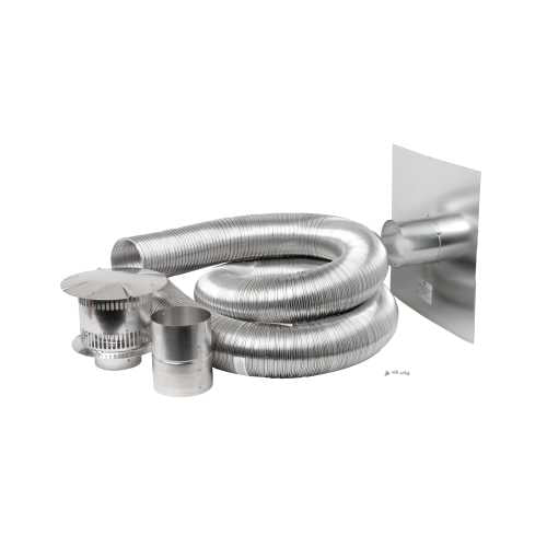 Napoleon compressed aluminum flexible gas liner kit with rain cap, flashing and termination plate