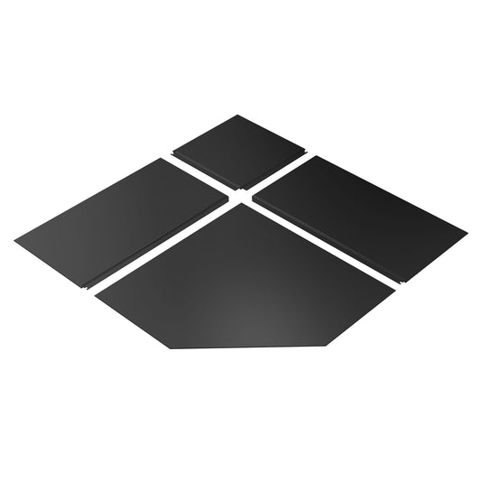 Drolet 54 inch corner black steel hearth pad
