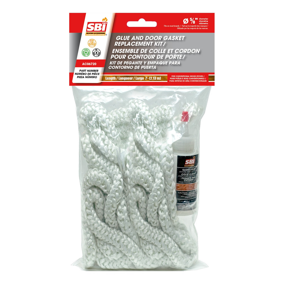5/8" x 7' White Door Gasket with Glue