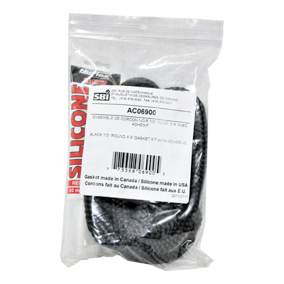 1/2" x 9' Black Round Gasket with Silicone (AC06900)