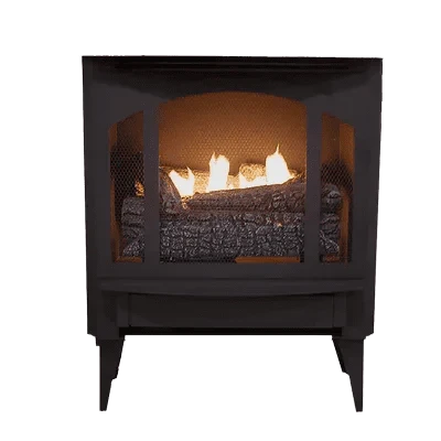 Buck Stove Model T-33 vent-free gas stove on legs with arched door