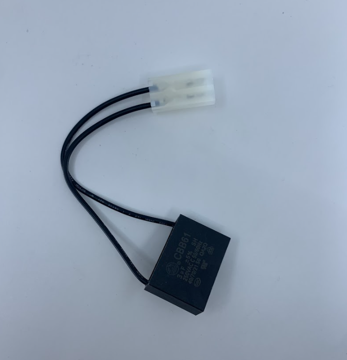Auger motor capacitor with connector for ComfortBilt and Alpine pellet stoves