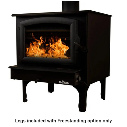 Carolina Model 74 NC freestanding wood stove (FP74) on Queen Anne legs, opposite angle