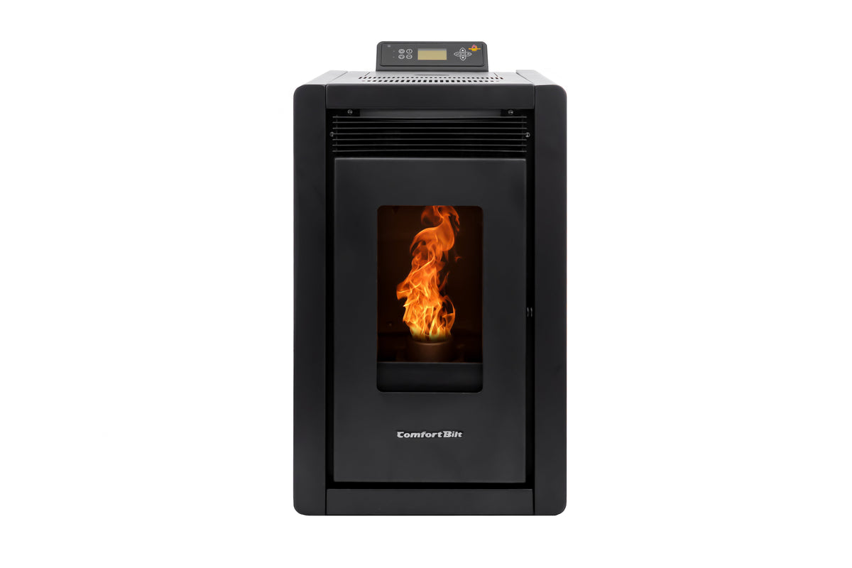 ComfortBilt Alpine HP40 pellet stove – Black, front view
