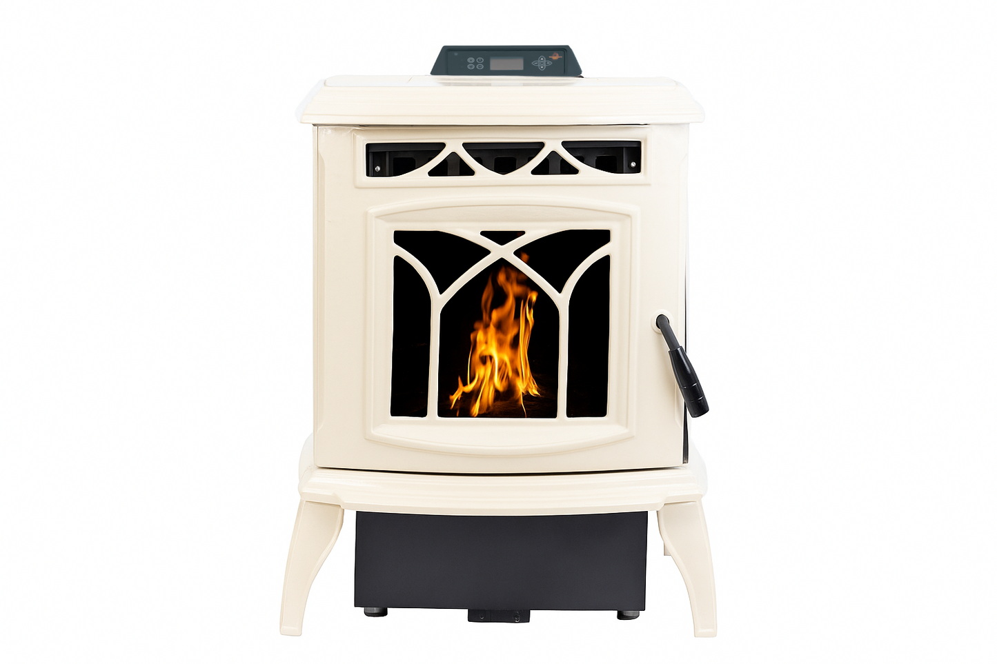 ComfortBilt HP75C pellet stove in Cream — cast white studio