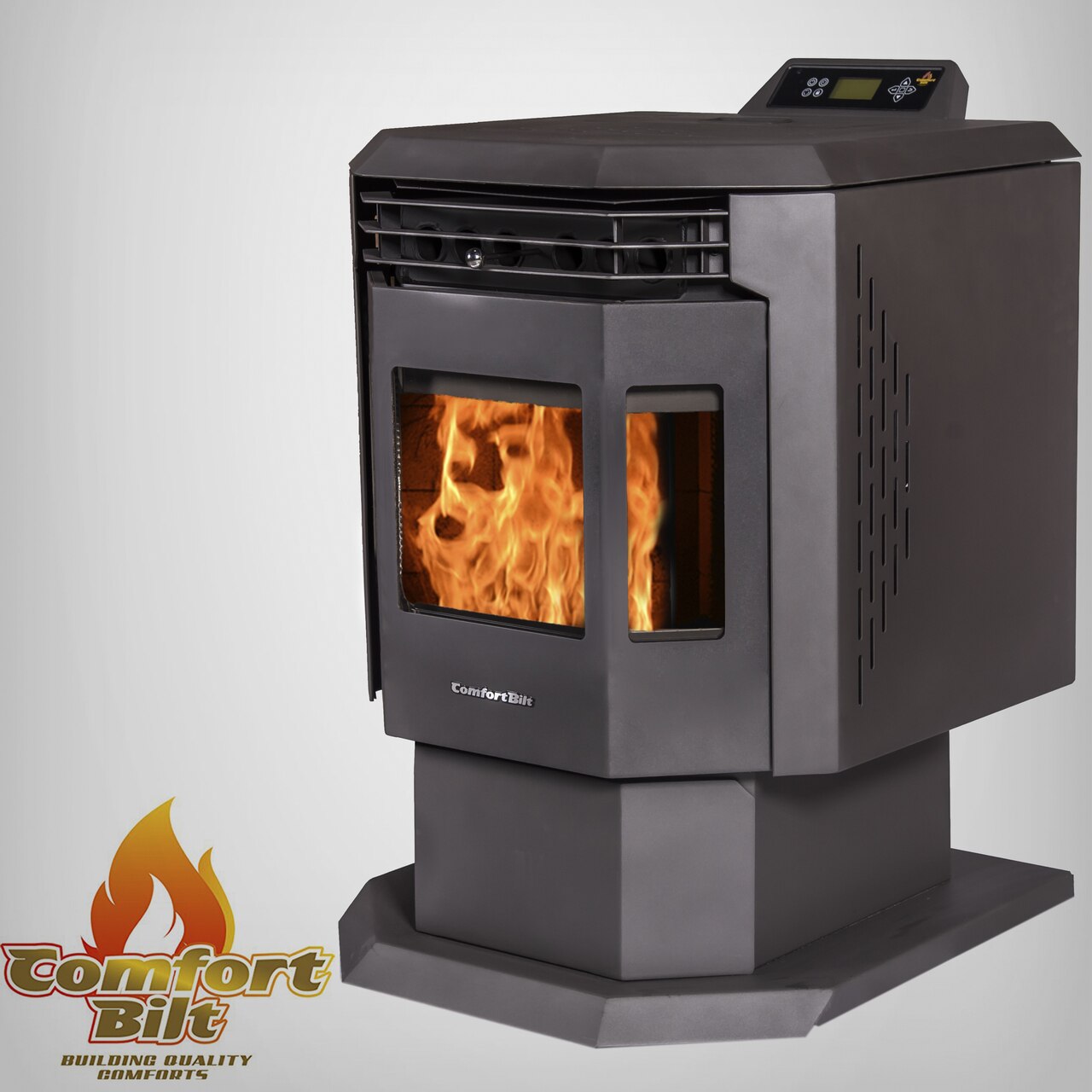 ComfortBilt HP21 pellet stove in Standard — right side with logo