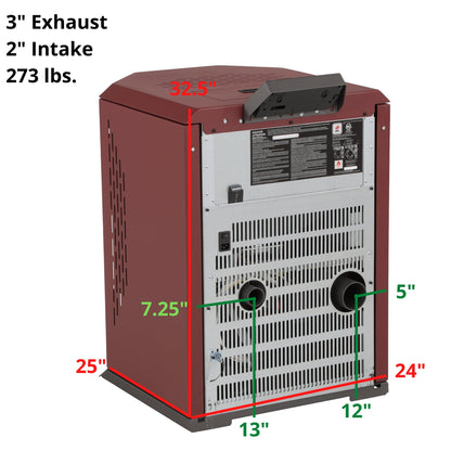 ComfortBilt HP22 pellet stove — back