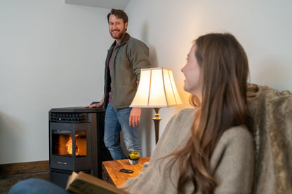 ComfortBilt HP22 pellet stove in Black — lifestyle