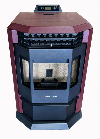 ComfortBilt HP22 pellet stove in Burgundy — front