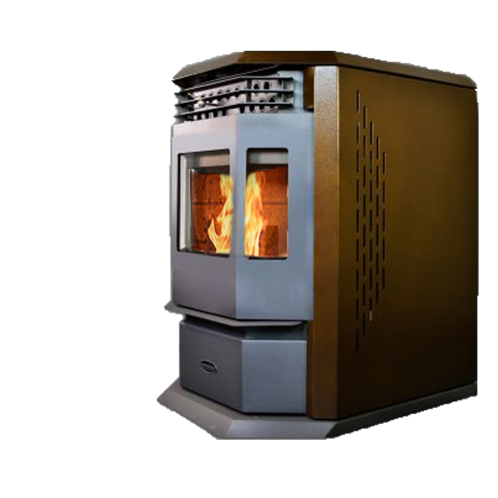 ComfortBilt HP22 pellet stove in Golden Brown — right