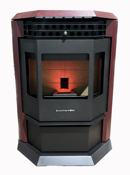 ComfortBilt HP22N pellet stove in Burgundy — front vin