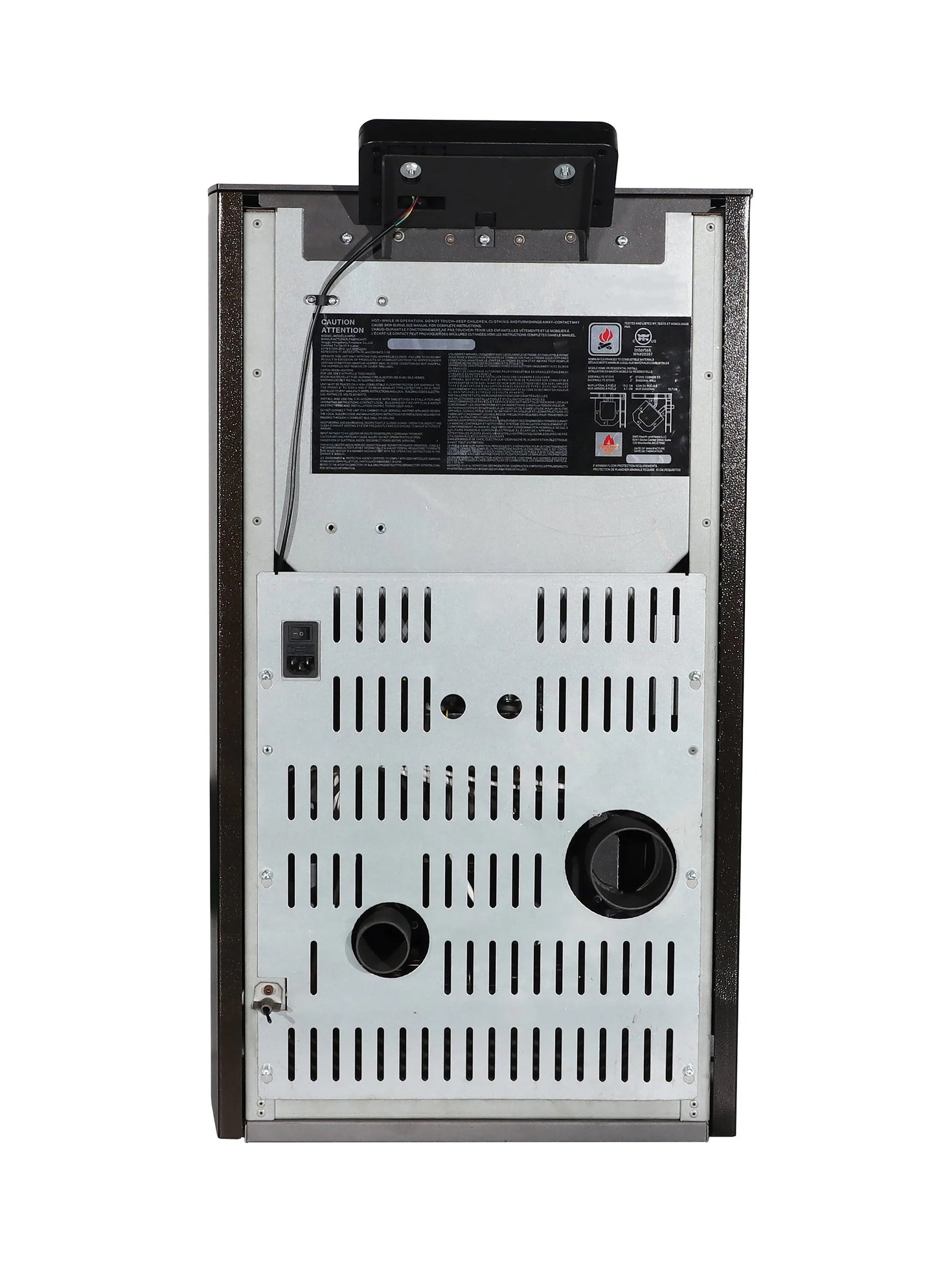 ComfortBilt HP50S pellet stove in Dark Brown — back