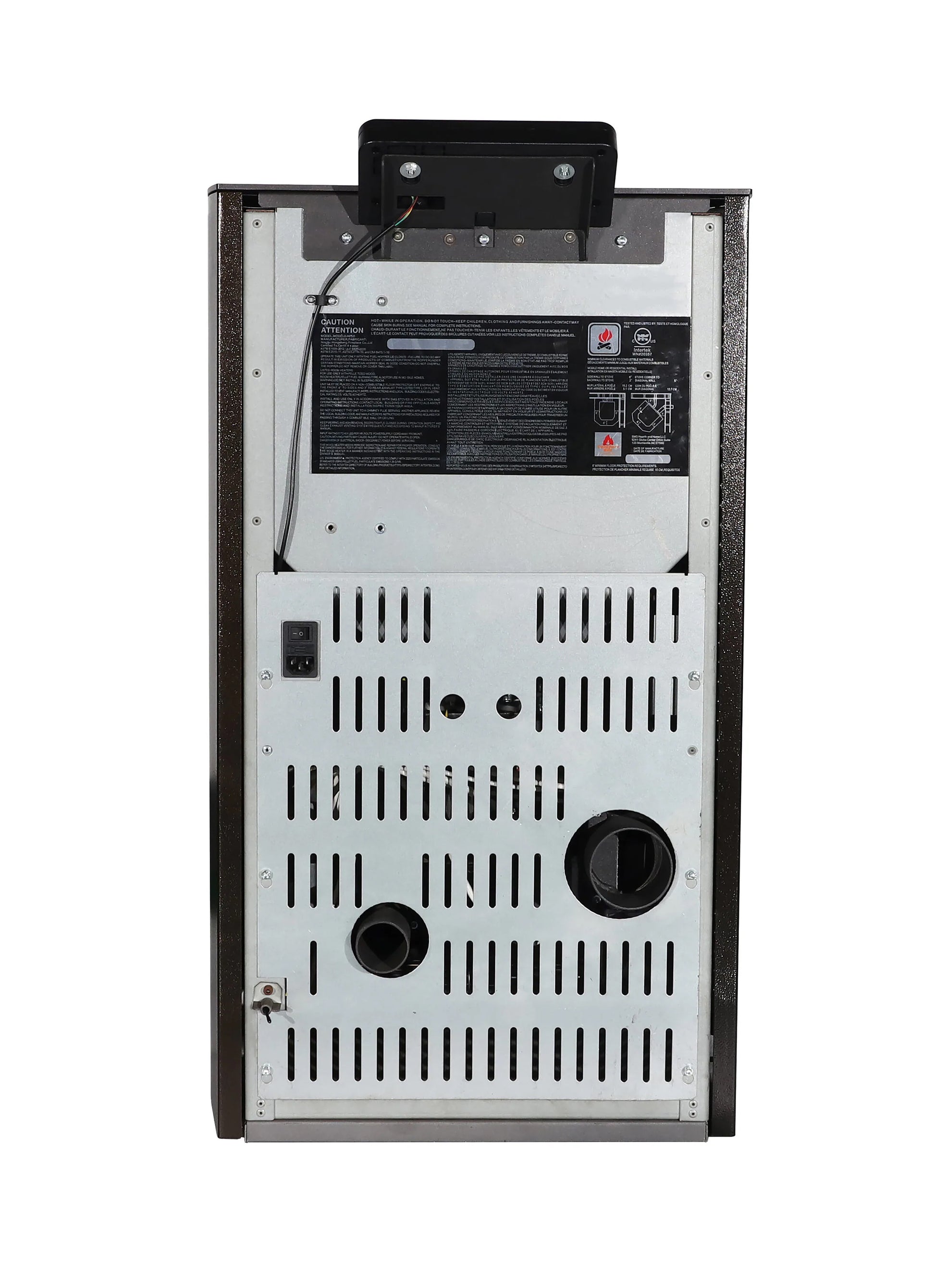 ComfortBilt HP50S pellet stove in Dark Brown — back