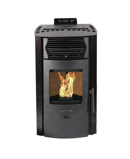 ComfortBilt HP50S pellet stove in Dark Brown — front fire