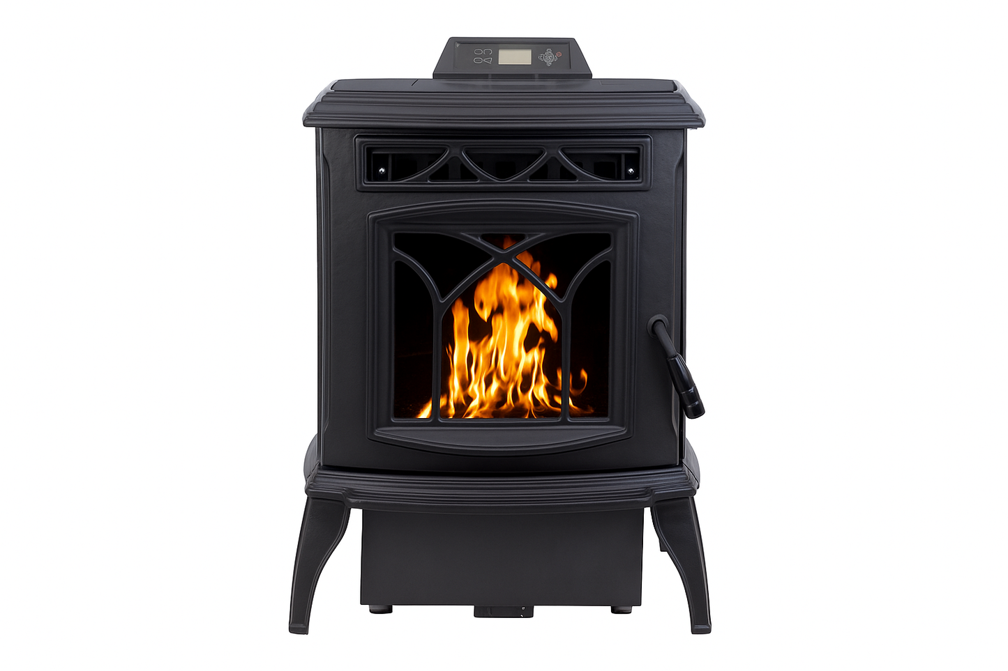 ComfortBilt HP75C pellet stove in Satin Black — cast black studio