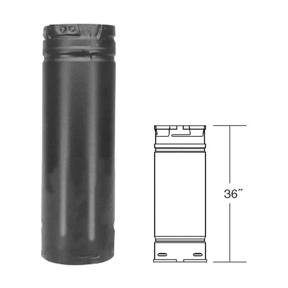 DuraVent 3" PelletVent Pro Straight Pipe, 36" Black