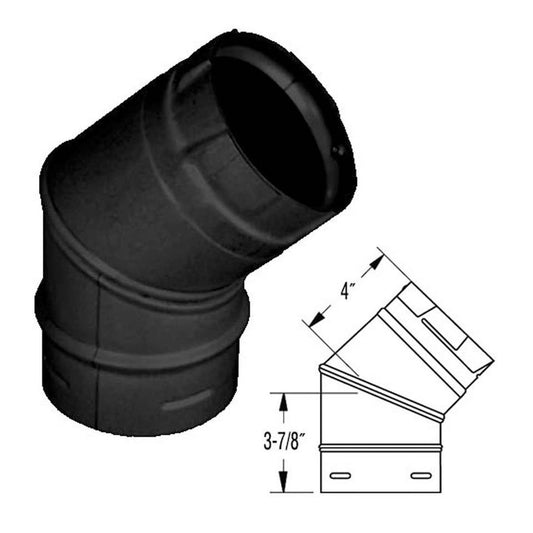 DuraVent 3" PelletVent Pro 45° Elbow, Black