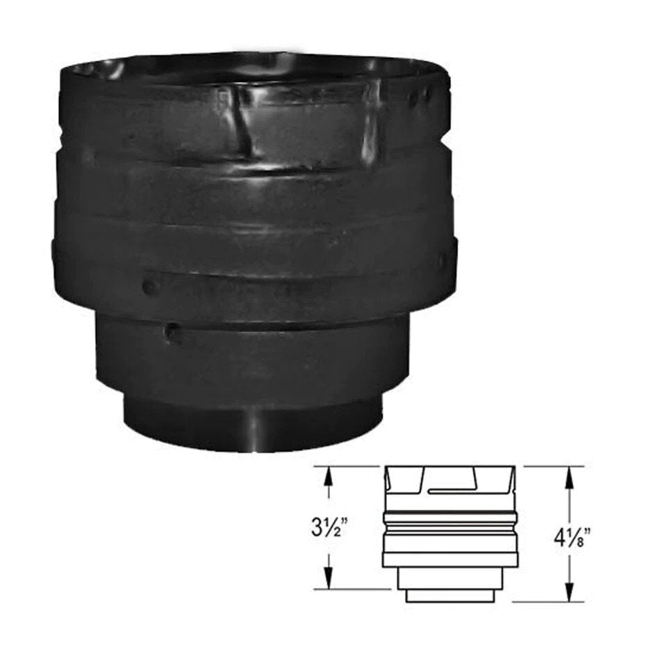 DuraVent 3" to 4" PelletVent Pro Increaser — Black