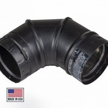 DuraVent 3" PelletVent Pro 90° Elbow, Black, view 2
