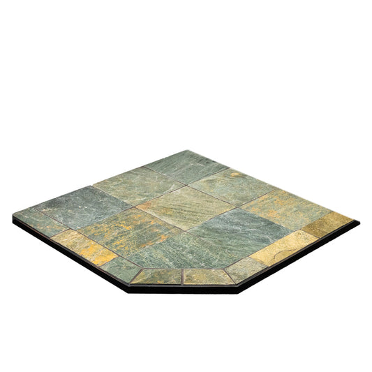 ComfortBilt Corner Hearth Pad, Natural Silver Slate