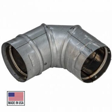 DuraVent 3" PelletVent Pro 90° Elbow, Galvalume, view 2