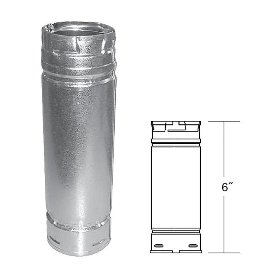 DuraVent 3" PelletVent Pro Straight Pipe, 6" Galvalume