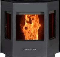 ComfortBilt black bay window front door assembly for HP21, HP22, HP22i and HP22N pellet stoves