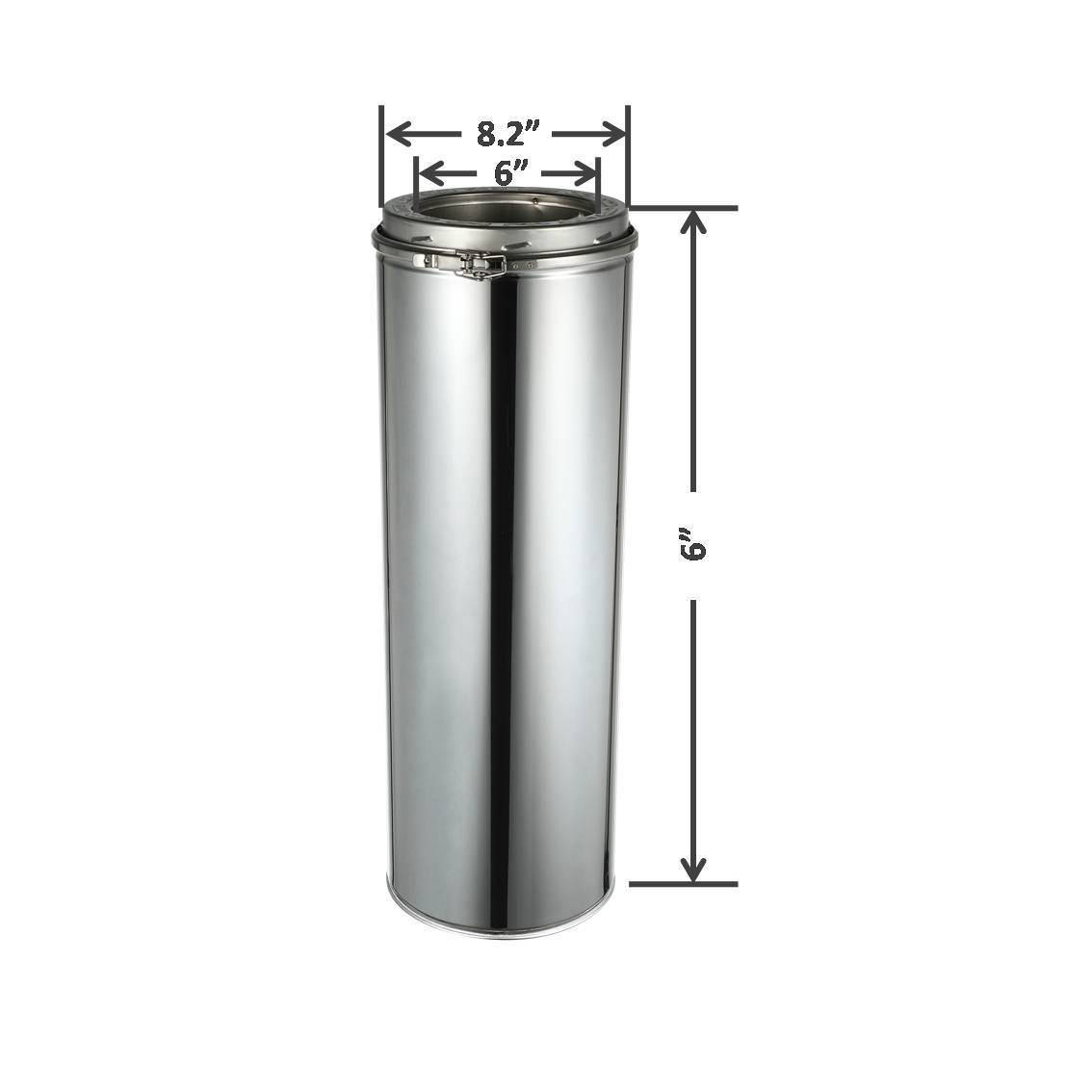 AllFuel HST 6" double wall insulated stainless Class A chimney pipe
