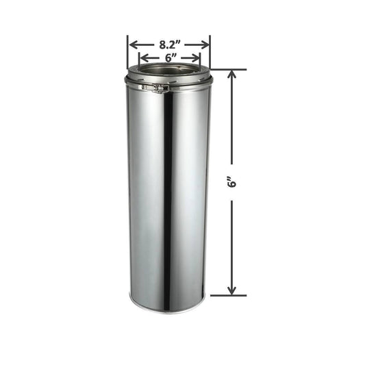 AllFuel HST 6" double wall insulated stainless Class A chimney pipe