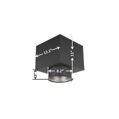 AllFuel HST 6" Class A chimney ceiling support box with black trim collar